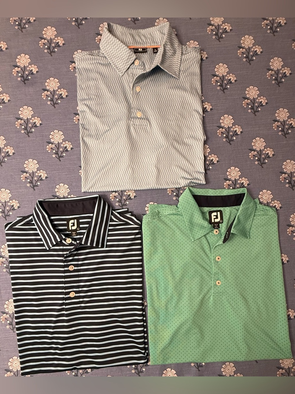 FootJoy Golf Performance Polo Bundle – Men’s Size L – 3 Polos – EUC